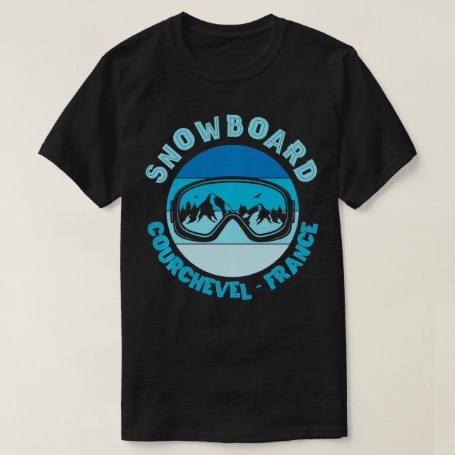 Camiseta Snowboard Mask Courchevel França (Frente do Design)