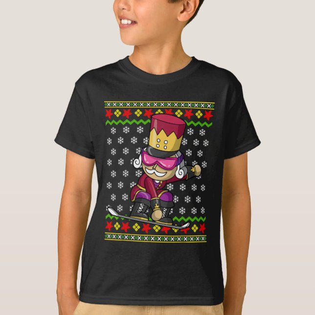 Camiseta Snowboard Nutcracker Snowboard Ugly Christmas S (Frente)