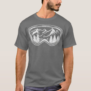 Camiseta Snowboard Retro Ski Goggles Presente Neve em Esqui