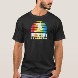 Camiseta Snowboard Retro Sun Snowboarder Winter Park Colora