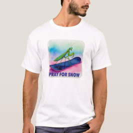 Camiseta Snowboard rezando mantis rezando por inseto de nev