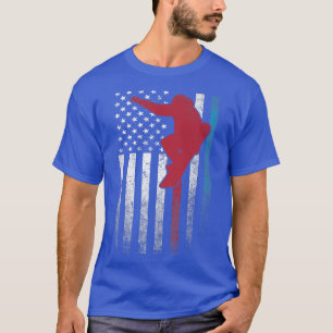 Camiseta Snowboard Ski 4 de julho América Flag América U U