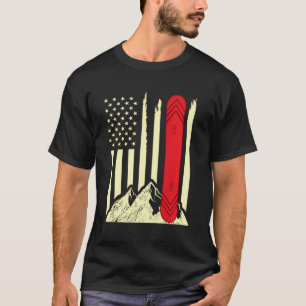 Camiseta Snowboard Skiboard Snowboard American Flag Snowbo