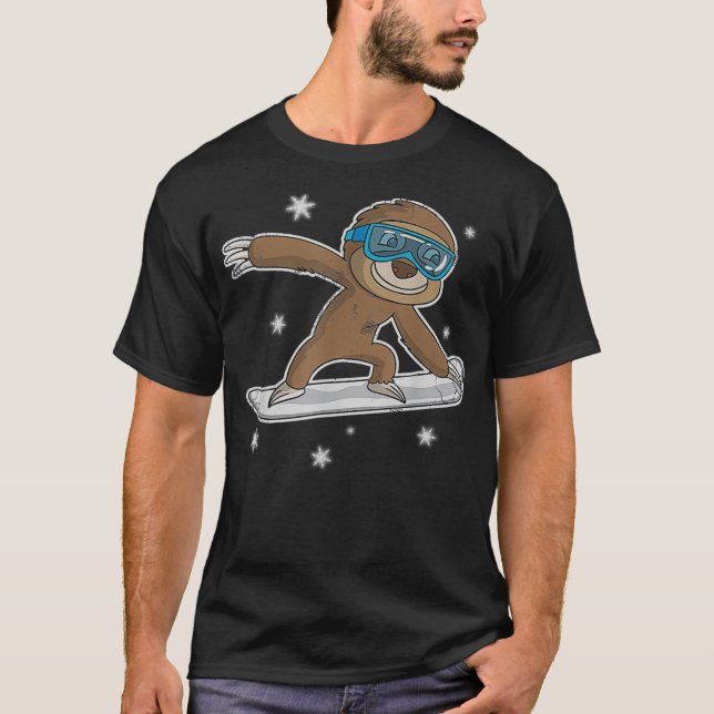 Camiseta Snowboard Sloth Snowboarder Snowboard Winter Sp (Frente)