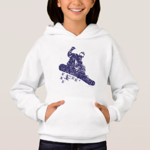 Camiseta Snowboarder a apanhar Perfurações de Neve Alta