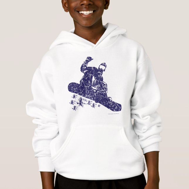 Camiseta Snowboarder atingindo a neve alta (Frente)