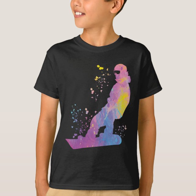Camiseta Snowboarder Colorful Snowboard 13 (Frente)