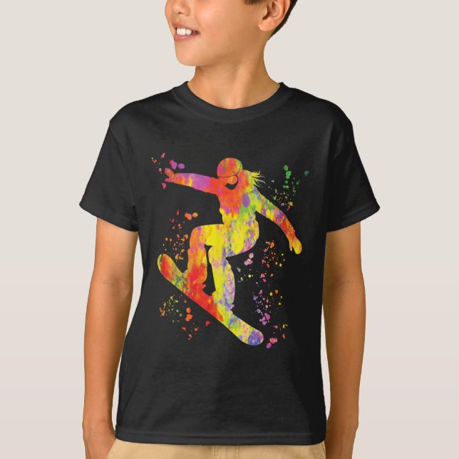 Camiseta Snowboarder Colorida Snowboard 7 (Frente)