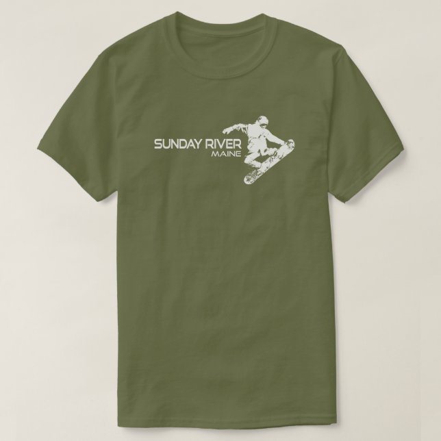 Camiseta Snowboarder do Sunday River Maine (Frente do Design)