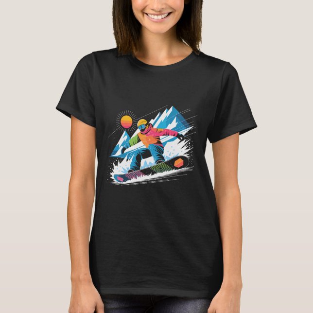 Camiseta Snowboarder Explora O Lover Snowboard Dos Slopes (Frente)