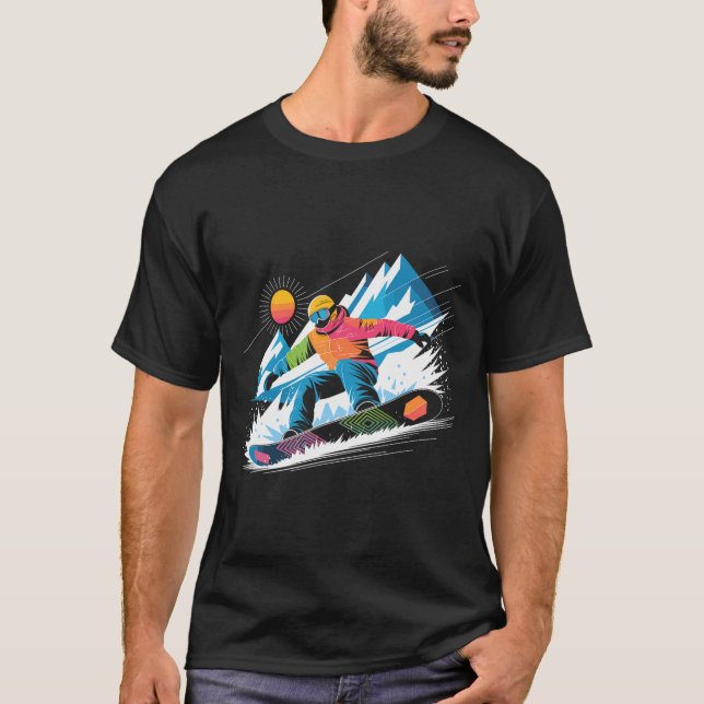 Camiseta Snowboarder Explora O Lover Snowboard Dos Slopes (Frente)