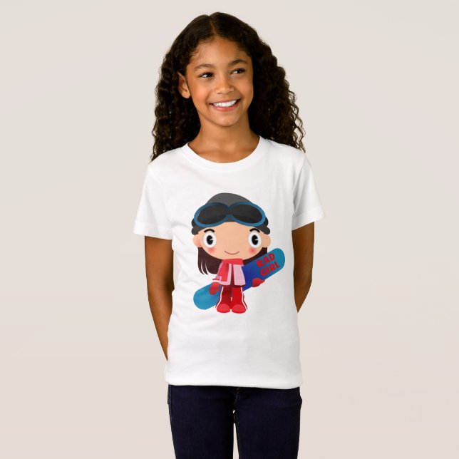 Camiseta Snowboarder impressionante da MENINA do RAD (Frente Completa)