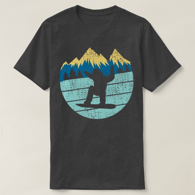 Camiseta Snowboarder Retro Esquiando Na Neve Esportes De In (Frente do Design)