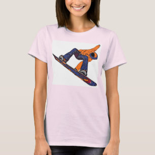 Camiseta Snowboarder ruidoso cor de laranja
