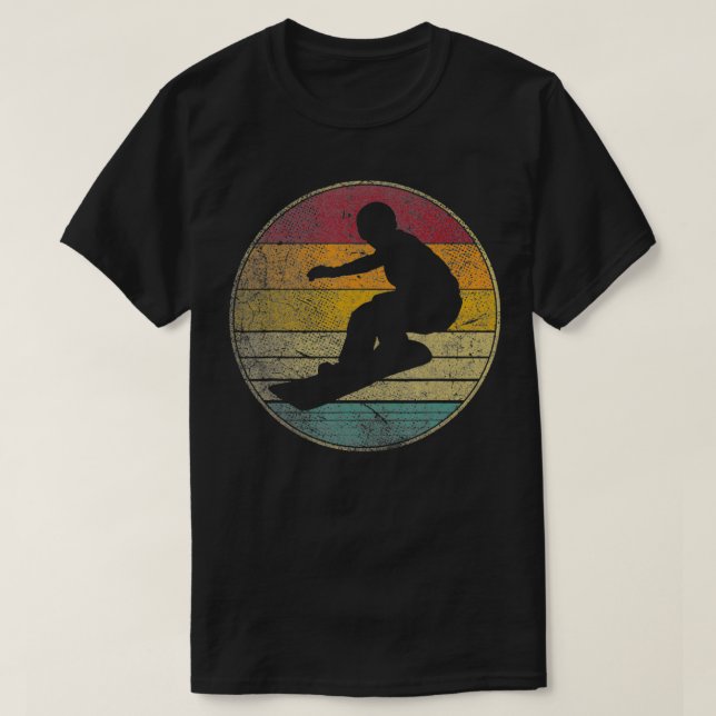 Camiseta Snowboarder Snow Conselho Retro Ski Snowboard Moun (Frente do Design)