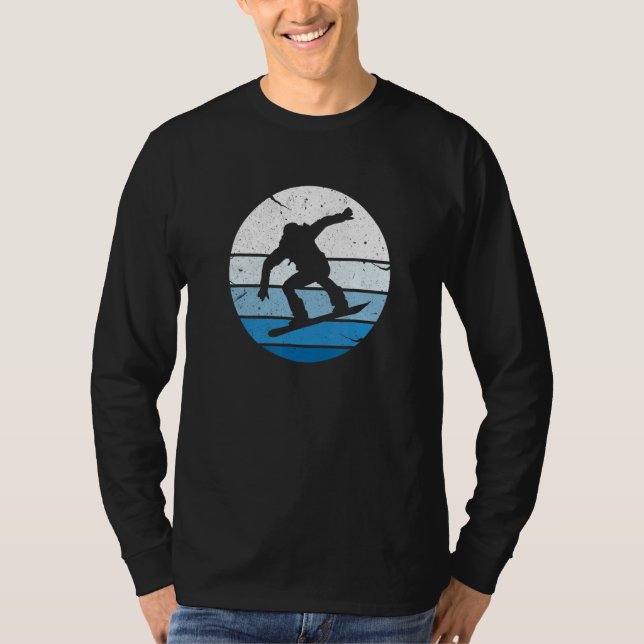 Camiseta Snowboarder Snowboarding Snowboard Silhouette Vint (Frente)