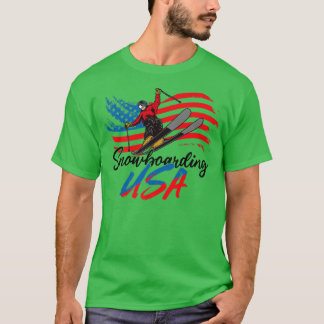 Camiseta Snowboarding USA Support the Team T USA Flag Snowb