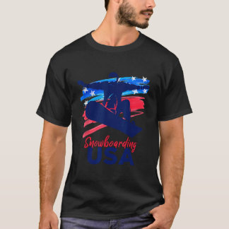 Camiseta Snowboarding USA Support the Team USA Flag Snowboa