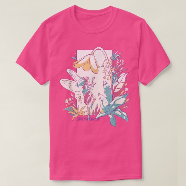 Camiseta Snowdrop Small Fairy With Flowers Nature Fantasy  (Frente do Design)