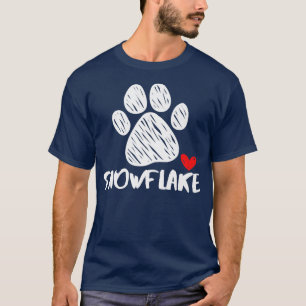 Camiseta Snowflake Nome do cão Puppy Puppy Puppy Puppy Pupp