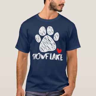 Camiseta Snowflake Nome do cão Puppy Puppy Puppy Puppy Pupp