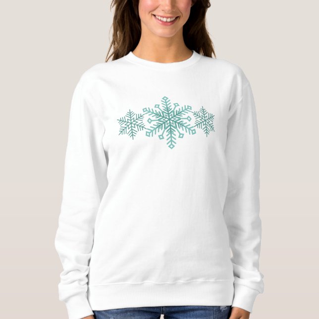Camiseta Snowflake Season Teal Winter (Frente)