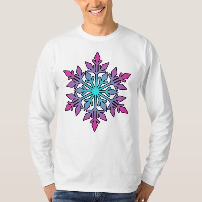 Camiseta SNOWFLAKE-Winter Sports, Snowboard, Ski, Ski, Clim (Frente)