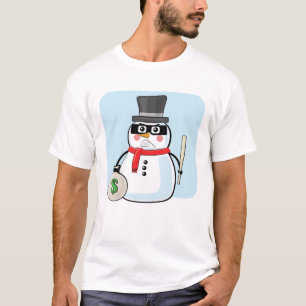 Camiseta Snowman Bandit - Ilustração Engraçada