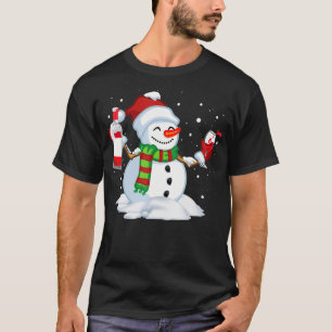 Camiseta Snowman Bebendo Red Wine Funny Partner Match C