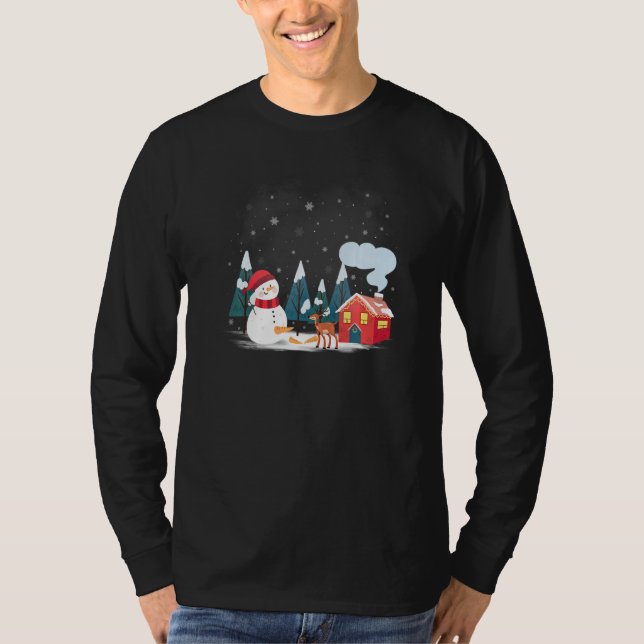 Camiseta Snowman Carrot Tail Ugly Christmas   Humorous (Frente)