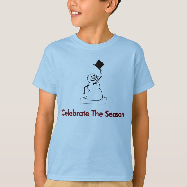 Camiseta Snowman Celebra A Estação (Frente)