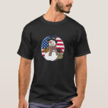 Camiseta Snowman Christmas Retro Cheer Patriotic USA Americ<br><div class="desc">Snowman Christmas Retro Chee Patriotic USA America Xmas</div>