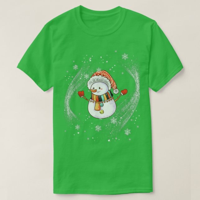 Camiseta Snowman Christmas Swirling Snow Winter (Frente do Design)