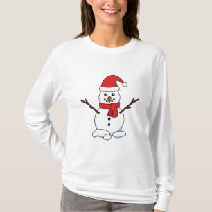 Camiseta Snowman com Red Bonnet e Scarf