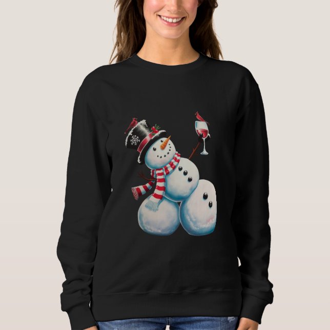 Camiseta Snowman Com Vinho De Natal Engraçado Presente De N (Frente)