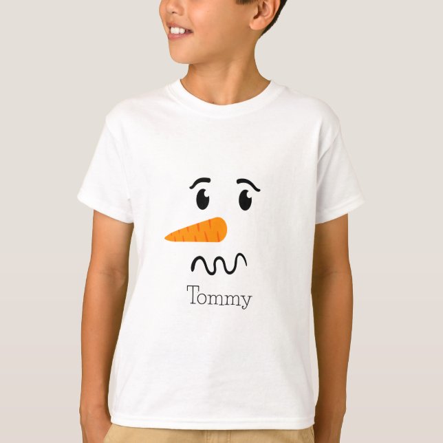 Camiseta Snowman Confusa Face Frosty (Frente)