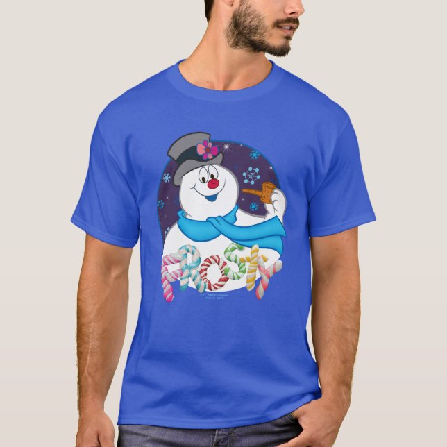 Camiseta Snowman™ congelado | Nome Colorido da Canela de Do (Frente)
