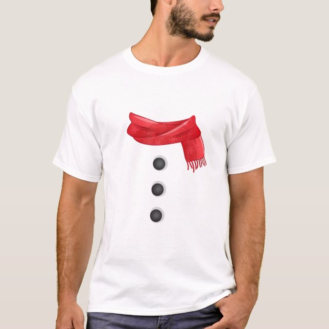 Camiseta Snowman Costume Matume Família de Grupo de Combina (Frente)