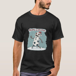 Camiseta Snowman Creepy Footballer: Merry Dark Christmas