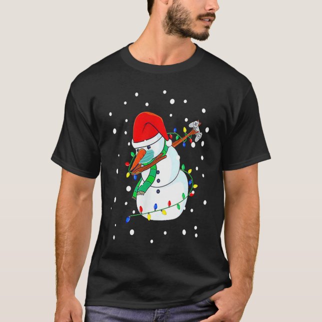 Camiseta Snowman Dabbing Game Squad Boy Kids Xmas Family Ma (Frente)
