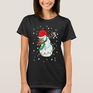 Camiseta Snowman Dabbing Game Squad Boy Kids Xmas Family Ma