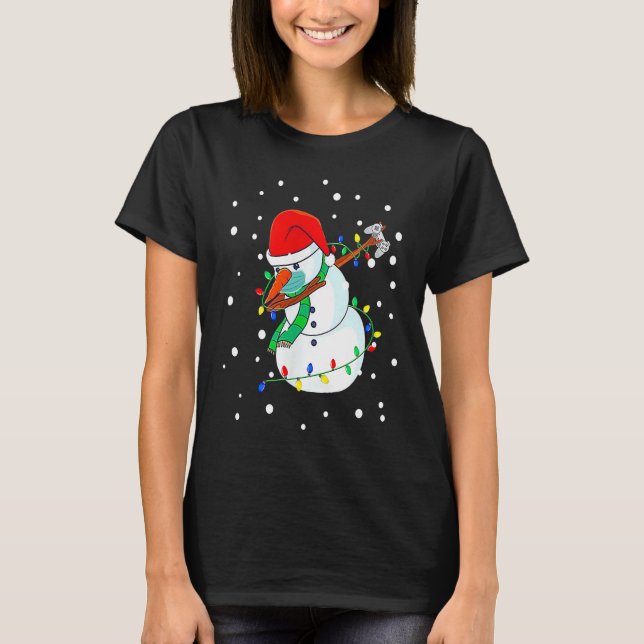 Camiseta Snowman Dabbing Game Squad Boy Kids Xmas Family Ma (Frente)