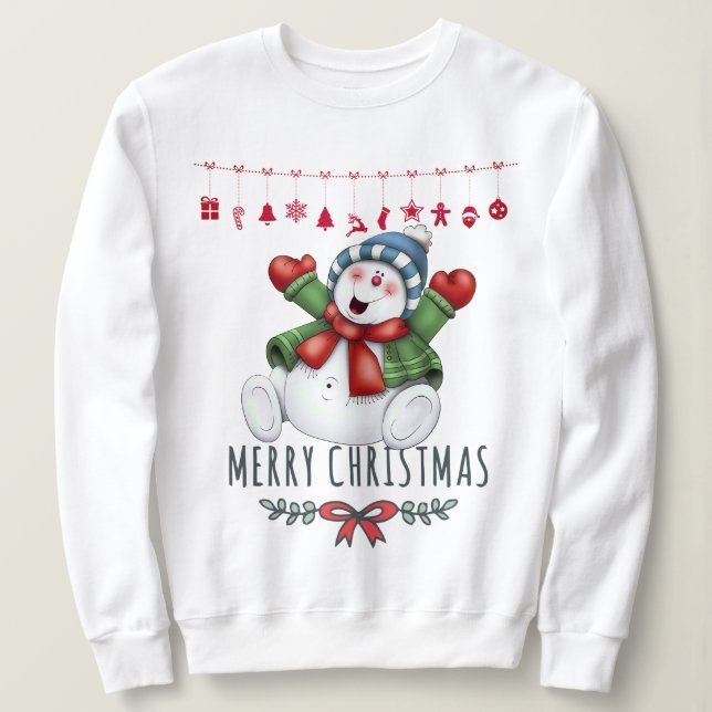 Camiseta Snowman de Natal (Frente do Design)