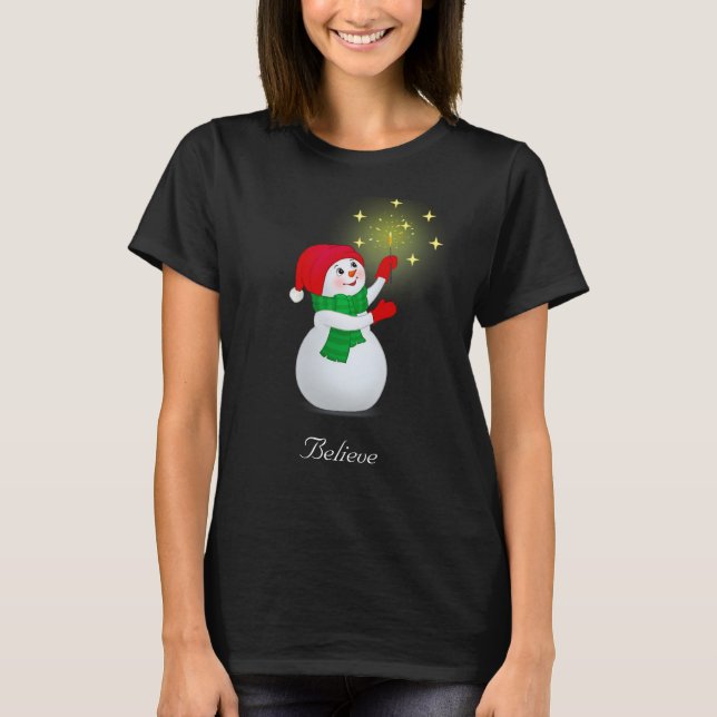 Camiseta Snowman de Natal (Frente)