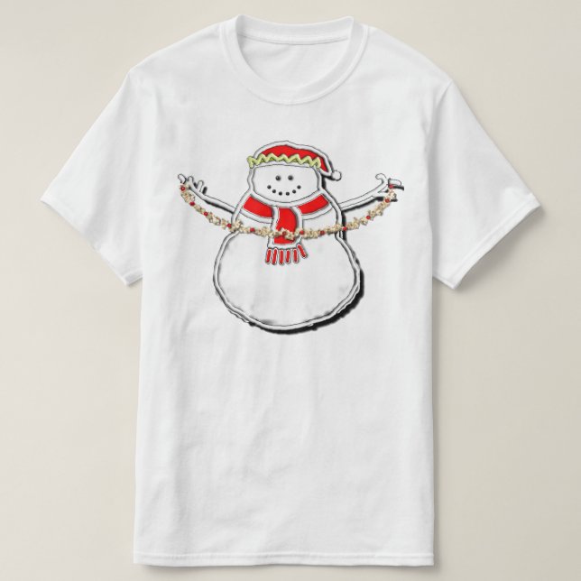 Camiseta Snowman de Natal (Frente do Design)