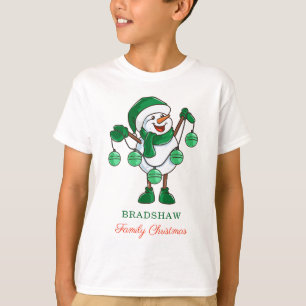 Camiseta Snowman de Natal com Matança de Família Baubles