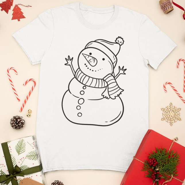 Camiseta Snowman de Natal minimalista (Criador carregado)