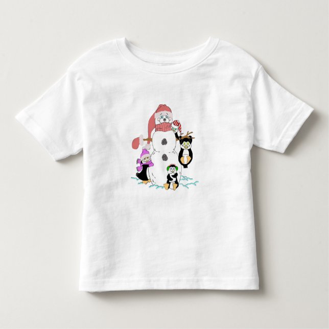 Camiseta Snowman E Pinguins Natal (Frente)