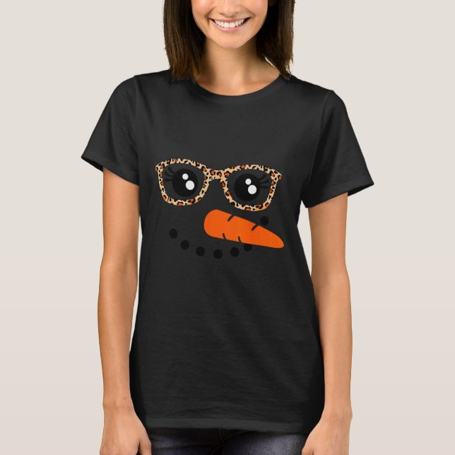 Camiseta Snowman Face Carrot Nose Christmas Winter Cosplay  (Frente)