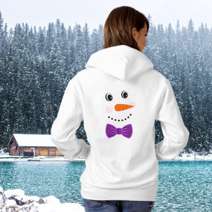 Camiseta Snowman Face Purple Bowtie adiciona nome